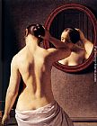 Woman Standing In Front Of A Mirror by Christoffer Wilhelm Eckersberg